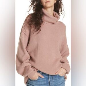Free People Softly Structured Mauve Knit Sweater Medium